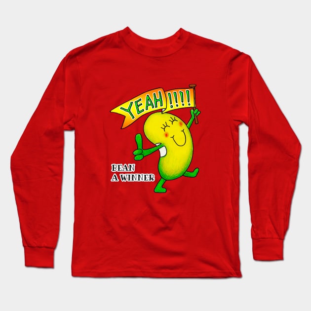 Just Bean Happy - Bean a Winner! Long Sleeve T-Shirt by justbeanhappy